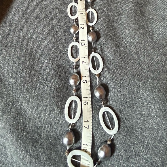 Long Grey Pearl String Necklace - Handmade! - Picture 8 of 15